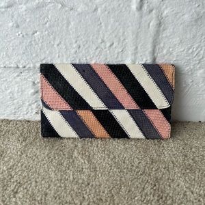Vintage Multi Colored Genuine Snakeskin Flap Wallet